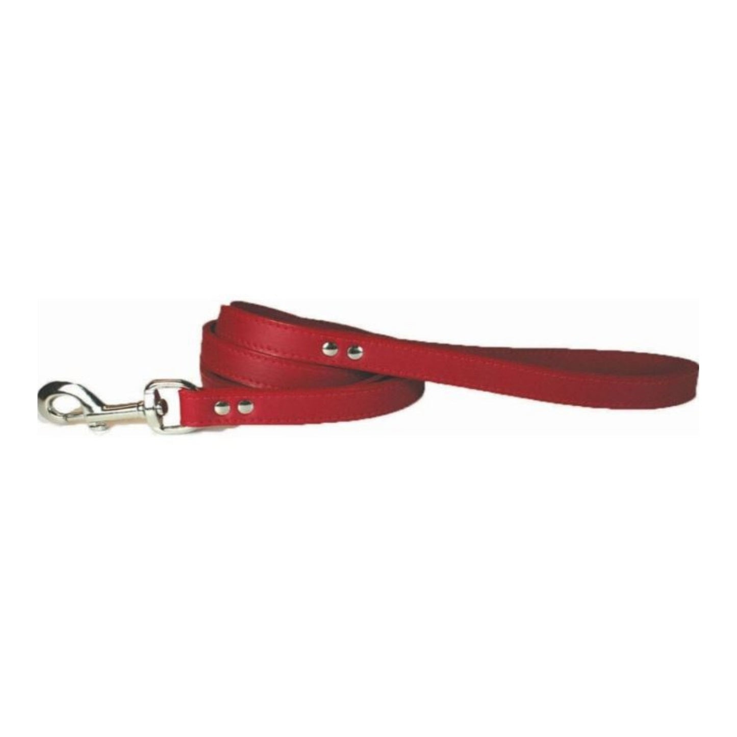 Omni Pet Premium Leather Dog Leash - Red 1/2 Inch x 4 Feet