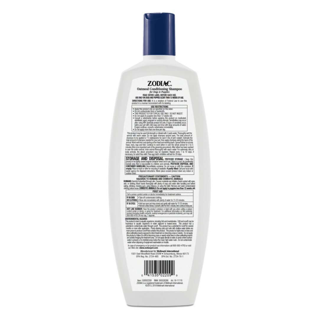 Zodiac Oatmeal Conditioning Shampoo for Dogs Puppies 1ea/18 oz