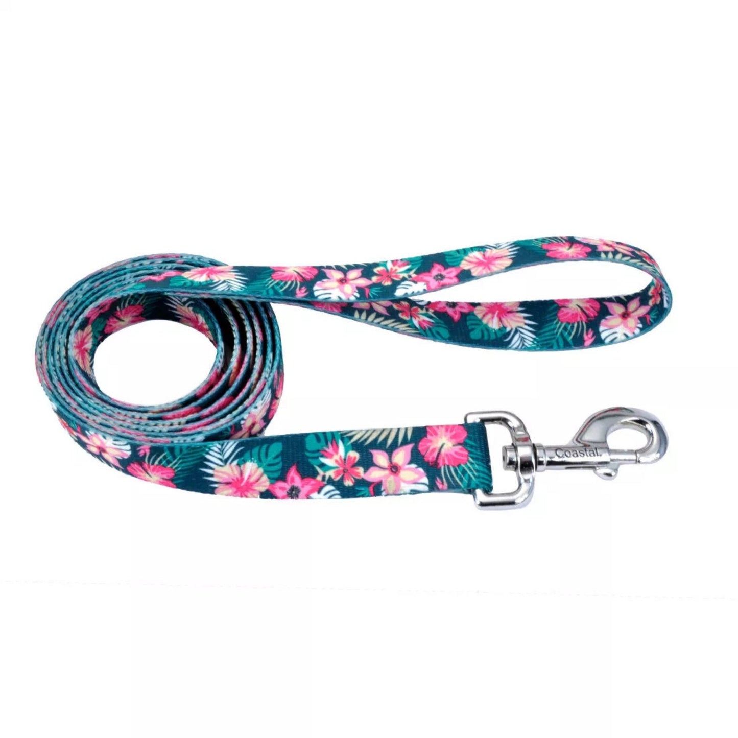 Styles Tropical Flower Dog Leash - Small 5/8" x 6ft - Vibrant Floral Design