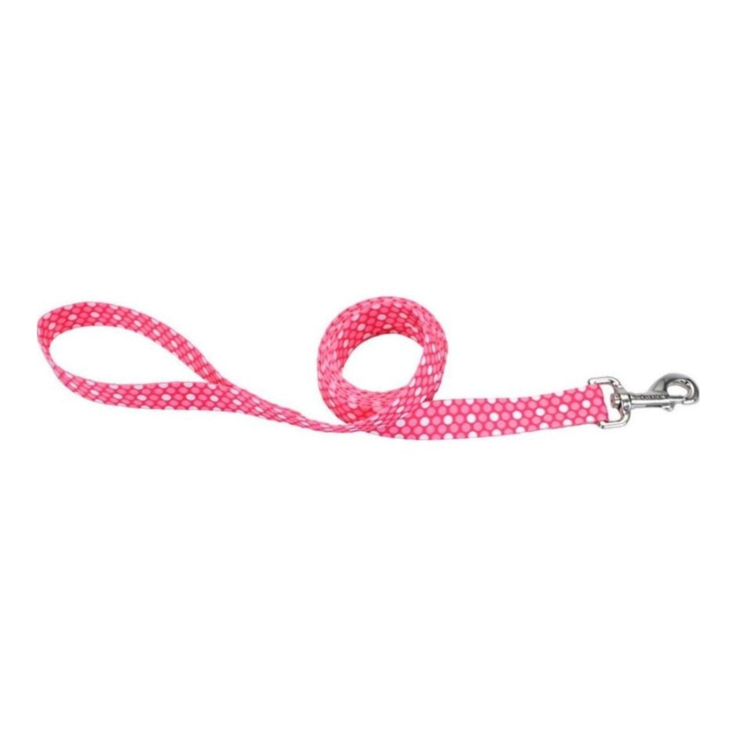 Styles Polka Dot Pink Dog Leash - Small 5/8" x 6ft - Stylish & Durable