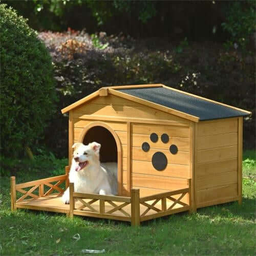 Premium Wooden Dog House With Porch
