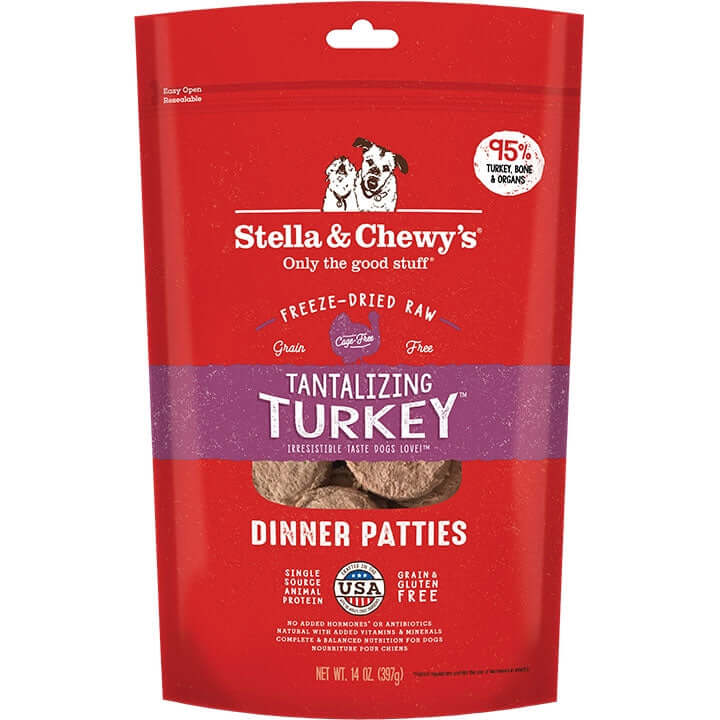 Stella & Chewy's Freeze-Dried Tantalizing Turkey Dinner Patties for Dogs - 14 oz