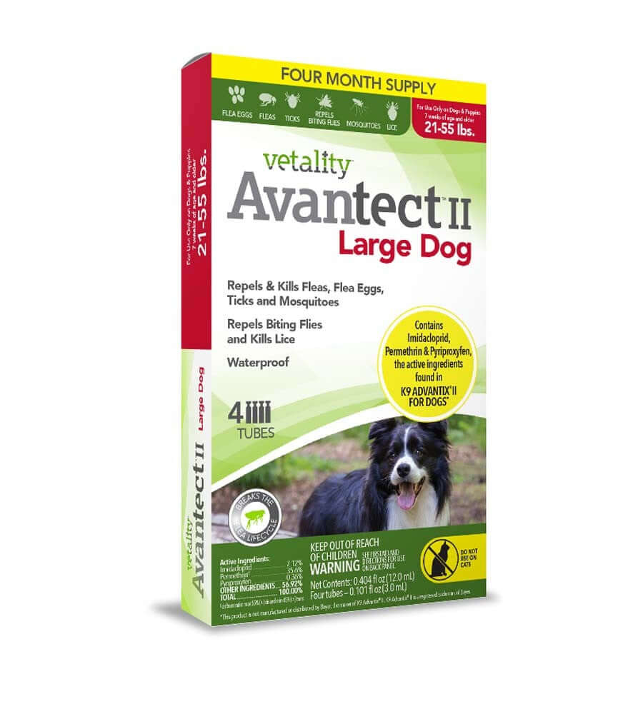 Vetality Avantect II Flea & Tick For Dogs 0.404 fl oz, 4 ct