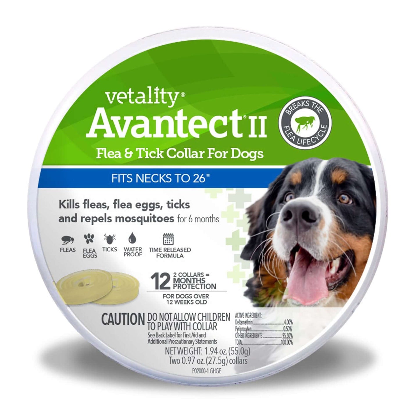 Vetality Avantect II Flea Tick Collar for Dogs 1ea/26 in, 2 ct