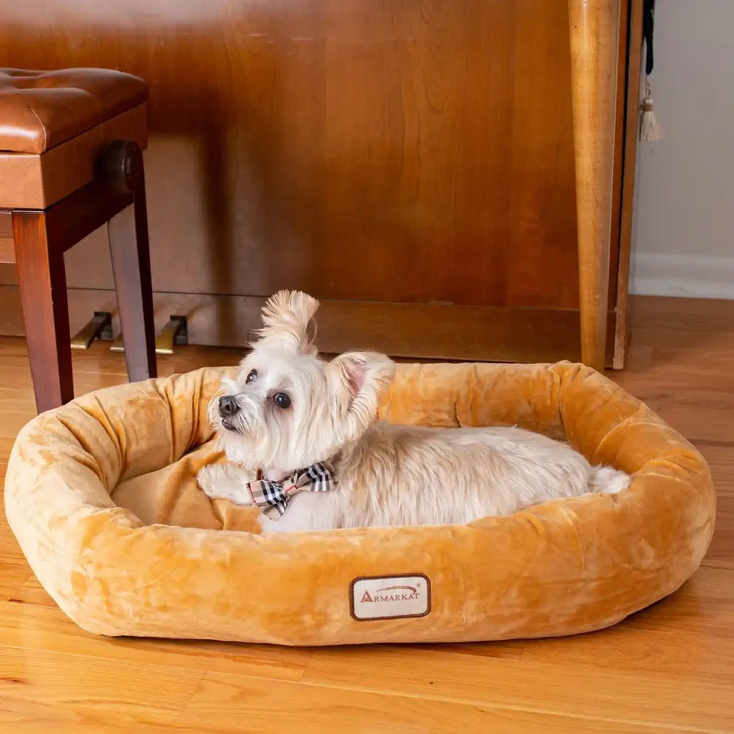 Armarkat Ultra-Soft Bolstered Pet Bed - Plush Velvet Comfort S/M/L
