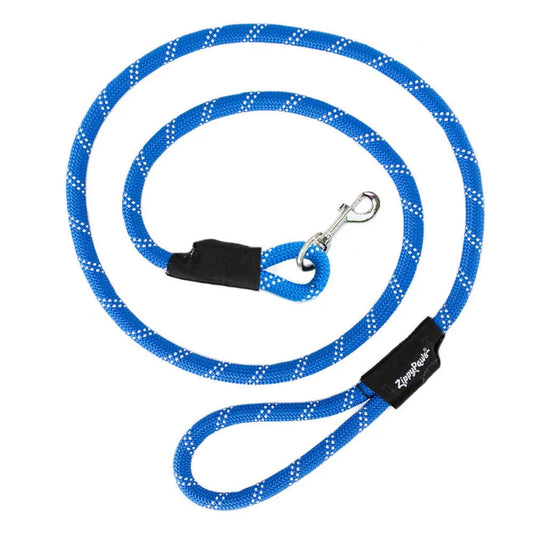ZippyPaws Climbers Mountain Rope Dog Leash - Heavy Duty 6ft Blue Climbing Rope