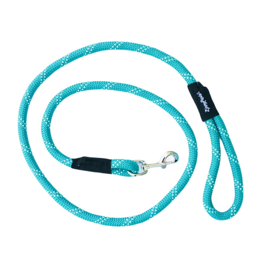 Lifestyle image of a happy dog being walked with the ZippyPaws Climbers' Rope Leash