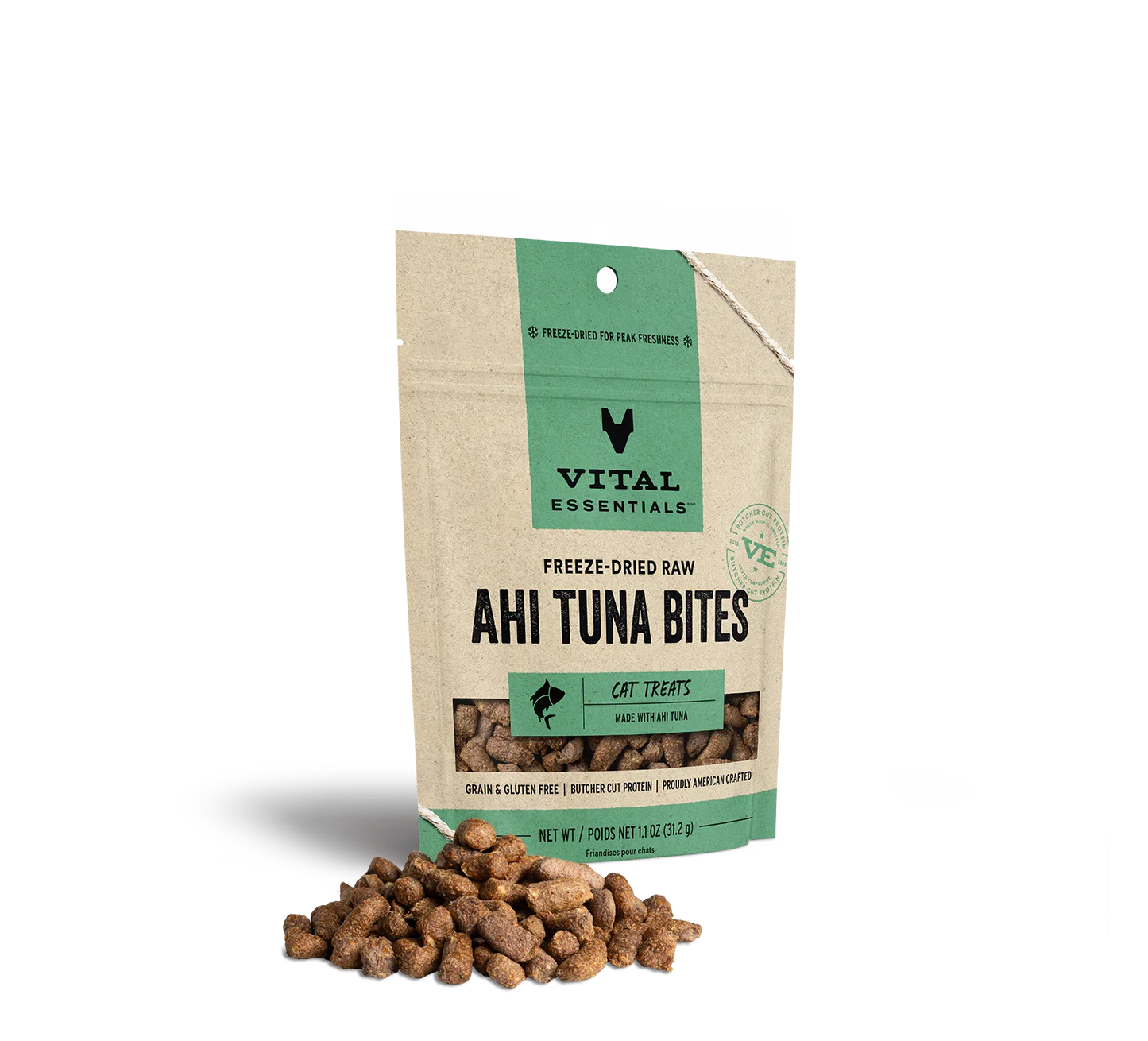 Vital Essentials Freeze-Dried Ahi Tuna - Premium Cat Treats (1.1oz)