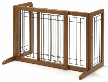 Small Bay Isle Freestanding Pet Gate - Premium Hardwood No-Installation