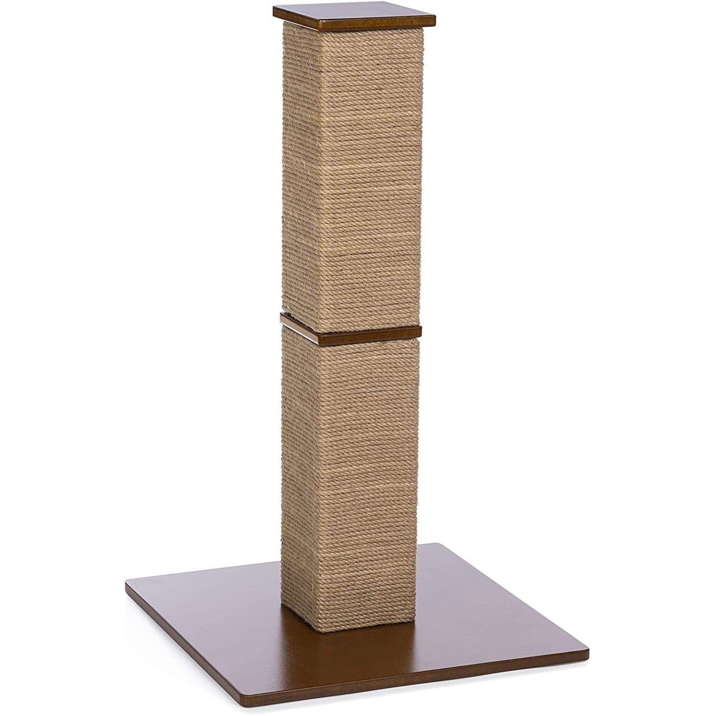 32" Tall Cat Scratching Post - Premium Jute Square Tower for Full Body Stretch