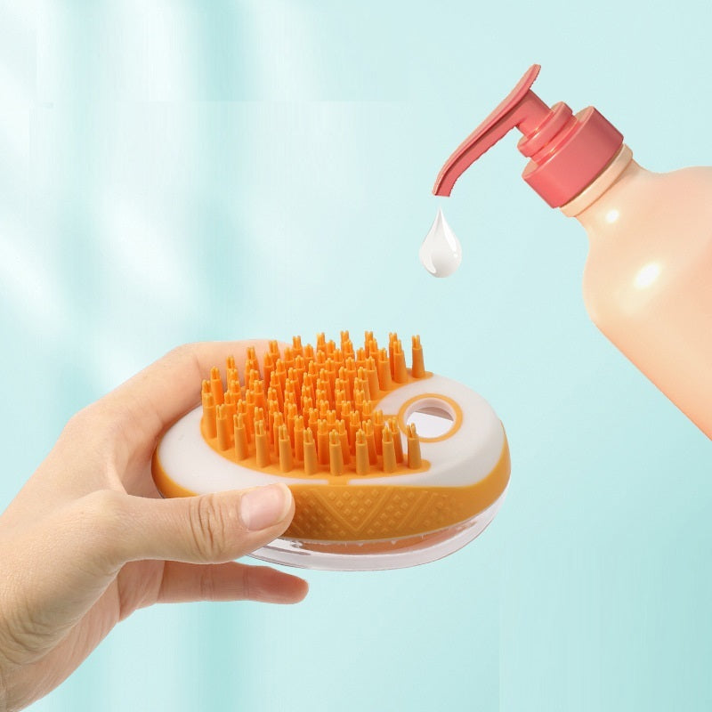 2-in-1 Pet Bath Brush & Massage Comb - Soft Silicone Grooming Tool for Dogs & Cats