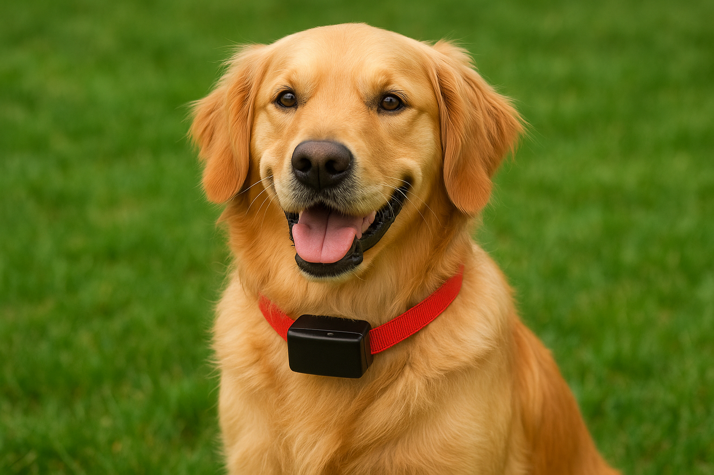 Dog wearing collar outdoors