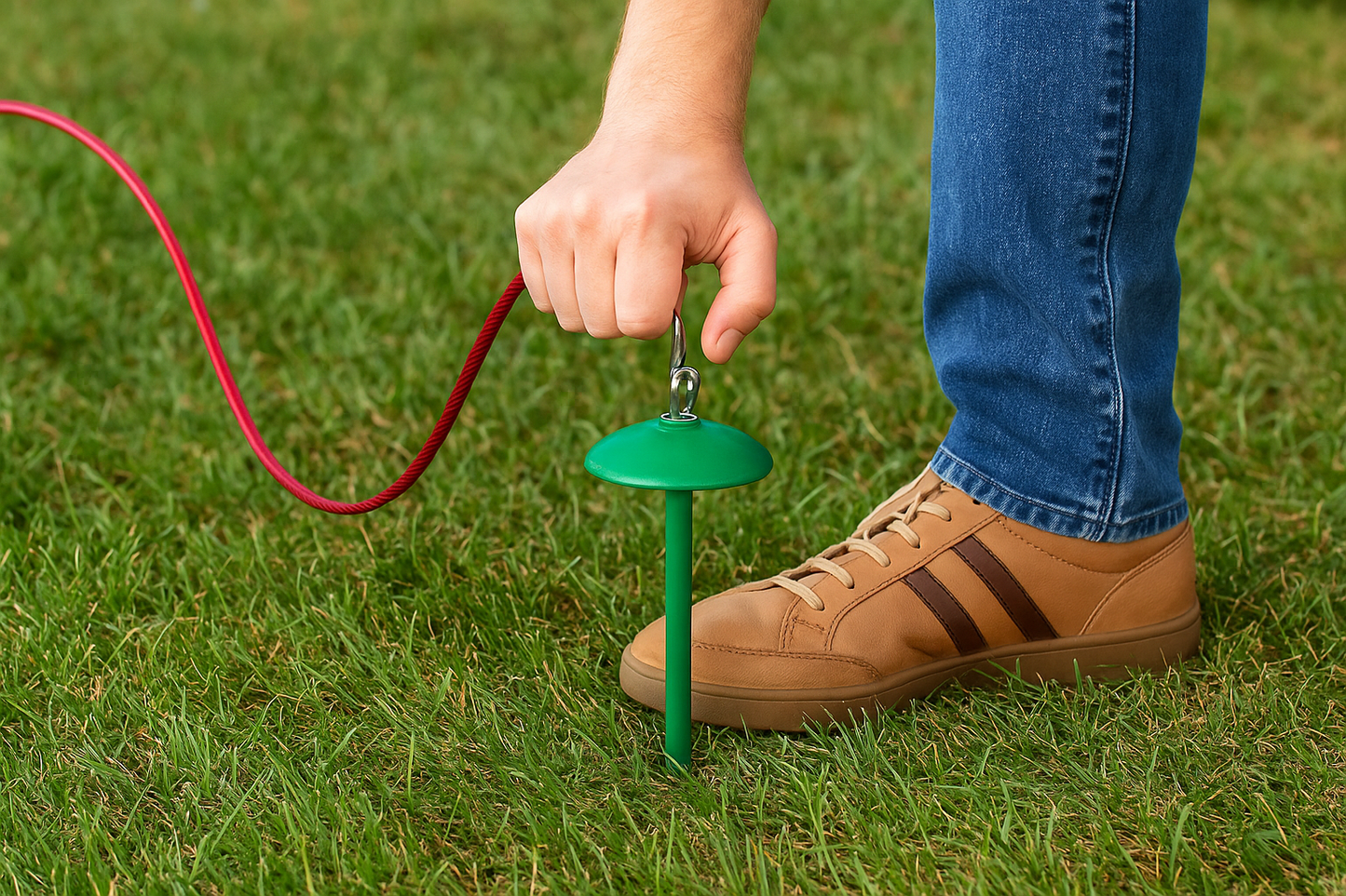 Installing green dome stake