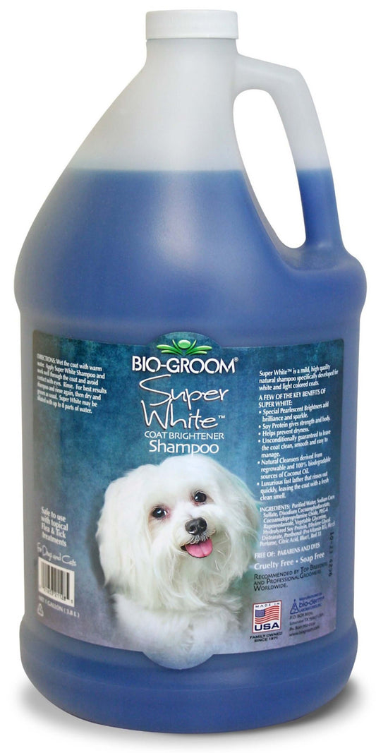 Bio Groom Super White Dog Shampoo - Professional Gallon Size for Groomers & Breeders (1 gal)