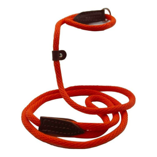 Omni Pet British Slip Loop Rope Dog Lead - Premium Orange Nylon 6ft Training Leash