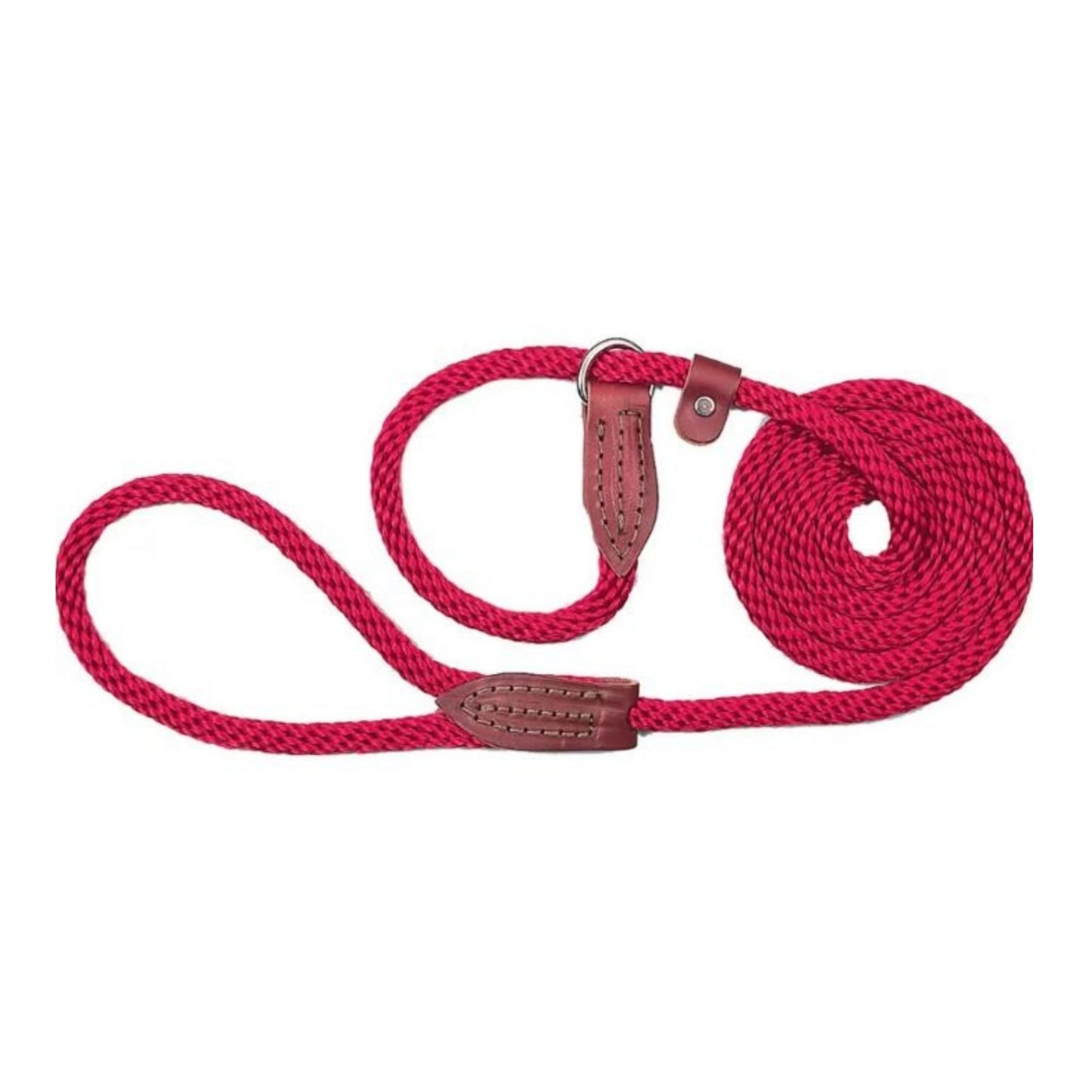 Omni Pet British Slip Loop Rope Dog Lead - Premium Red Nylon 6ft Training Leash