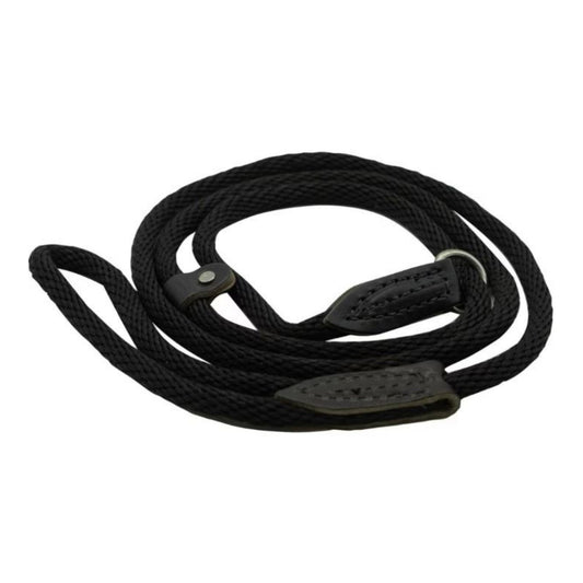 Omni Pet British Slip Loop Rope Lead - Premium 6ft Black Dog Leash