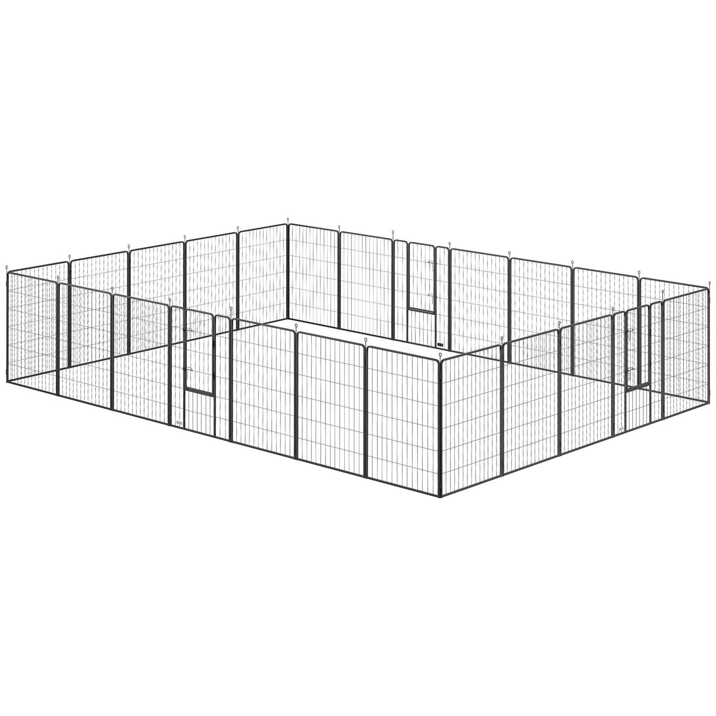 24-Panel Indoor/Outdoor Dog Playpen - 44.5" Height with Lockable Door & DIY Configuration