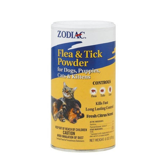 Zodiac Flea and Tick  Powder for Dogs and Cats 1ea/6 oz