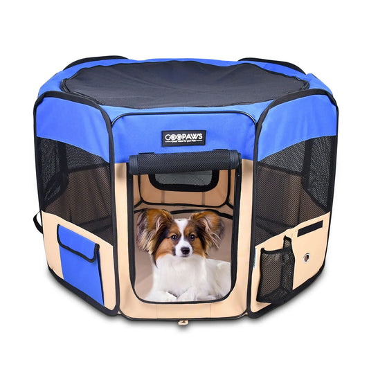 Portable Pet Playpen - 36, 45 & 61 inch | Soft Dog Exercise Pen | Kennel for Puppy, Cats, Kittens, Rabbits - JESPET