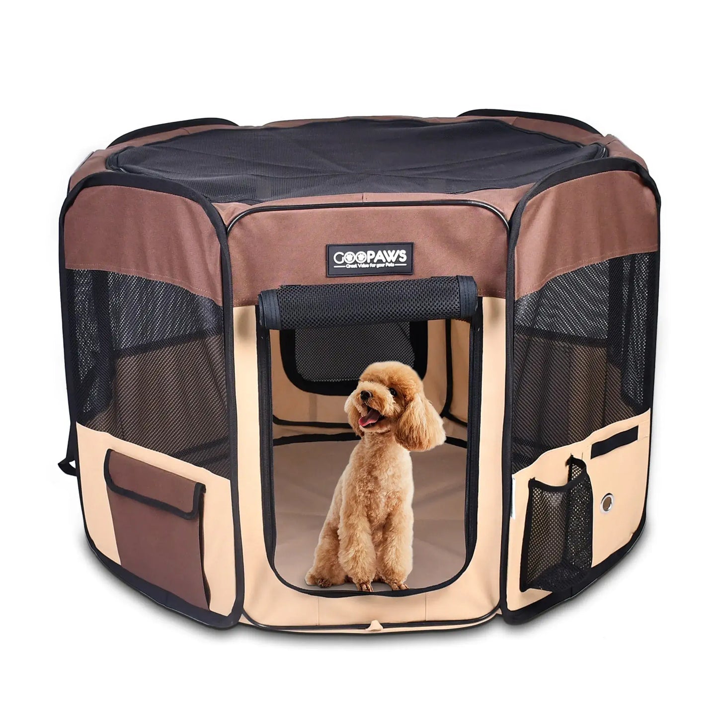 Portable Pet Playpen - 36, 45 & 61 inch | Soft Dog Exercise Pen | Kennel for Puppy, Cats, Kittens, Rabbits - JESPET