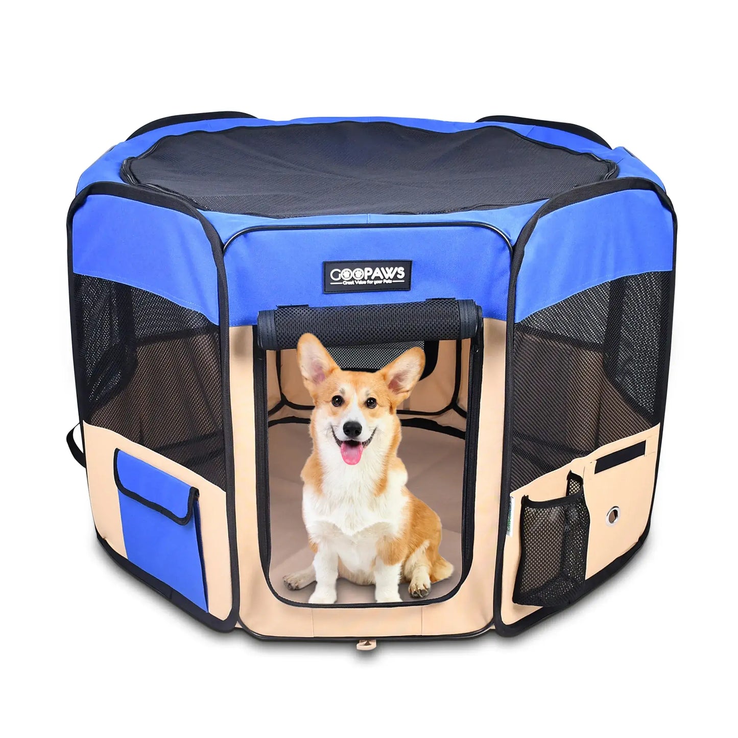 Portable Pet Playpen - 36, 45 & 61 inch | Soft Dog Exercise Pen | Kennel for Puppy, Cats, Kittens, Rabbits - JESPET