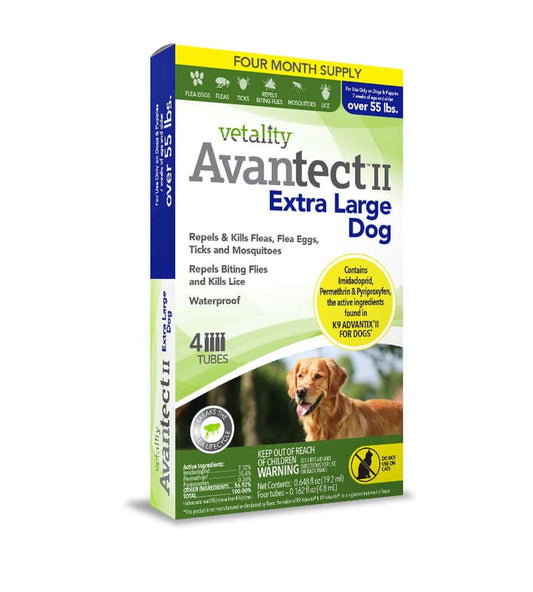 Vetality Avantect II Flea & Tick For Dogs 0.648 fl oz, 4 ct