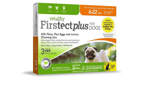 Vetality Firstect Plus Flea Tick for Dogs 6-22 lb, 3 ct