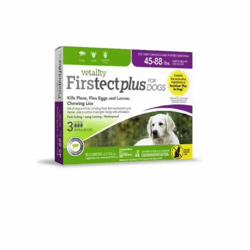 Vetality Firstect Plus Flea & Tick for Dogs 45-88 lb, 3 ct