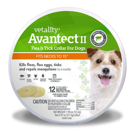 Vetality Avantect II Flea  Tick Collar for Dogs 15 in, 2 ct