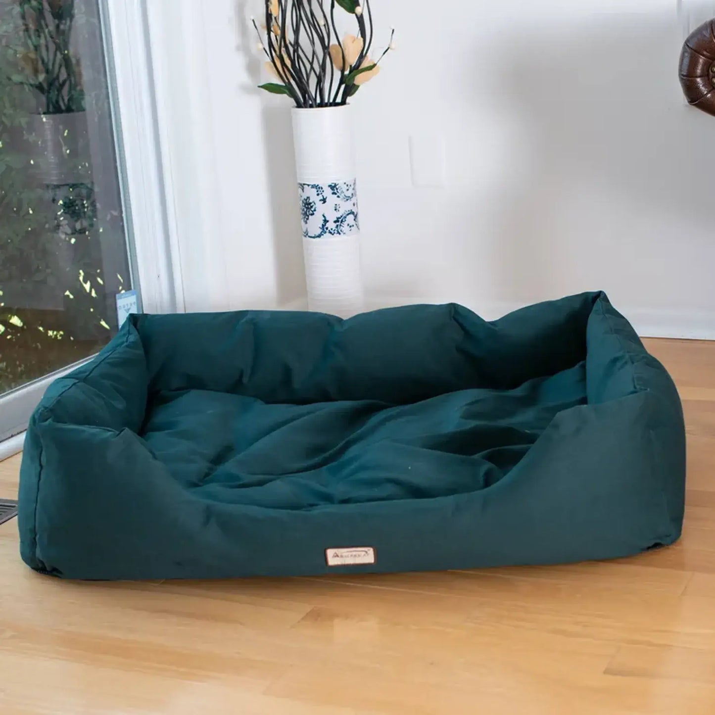 Armarkat Bolstered Dog Bed - Waterproof Comfort in Elegant Laurel Green