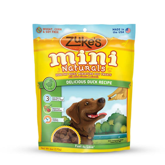 Zukes Mini Naturals Delicious Duck Training Treats - Soft & Chewy, 6 oz