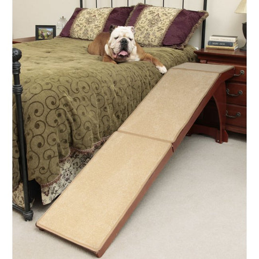 Premium Wood Dog Ramp - Bedside Access for Senior Dogs & SM Breeds