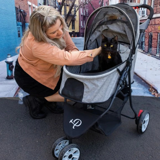 Premium Glacier Pet Stroller - Comfortable & Stylish