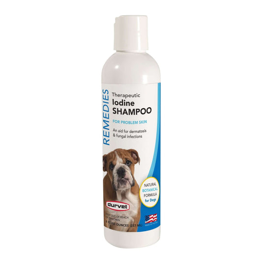 Durvet Naturals Remedies Iodine Antimicrobial Dog Shampoo - Medicated Formula (8 oz)