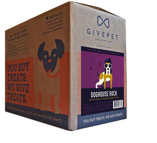 GivePet Doghouse Rock Dog Treats - Bacon, Peanut Butter & Banana Bulk 9.5 lb