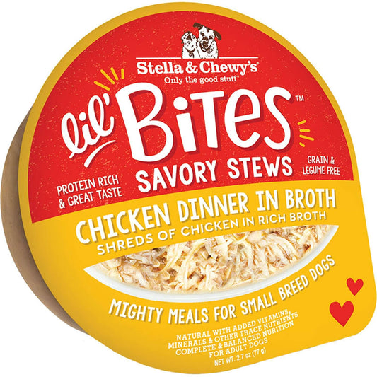 Stella & Chewy's Lil' Bites Savory Stew Chicken Dog Food - 2.7oz Case (12 Pack)