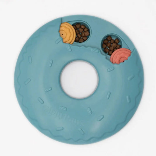 ZippyPaws SmartyPaws Puzzler Donut Slider - Interactive Dog Puzzle Toy (Blue)