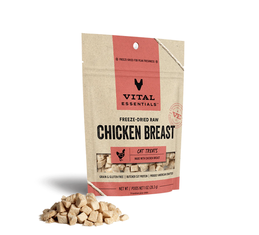 Vital Essentials Freeze-Dried Chicken Breast - Premium Cat Treats (1oz)