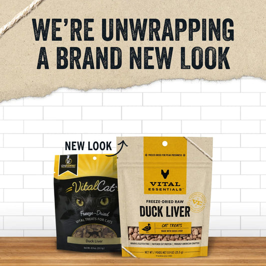 Vital Essentials Freeze-Dried Duck Liver - Premium Cat Treats (0.9oz)