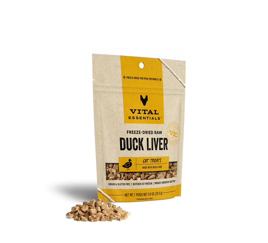 Vital Essentials Freeze-Dried Duck Liver - Premium Cat Treats (0.9oz)