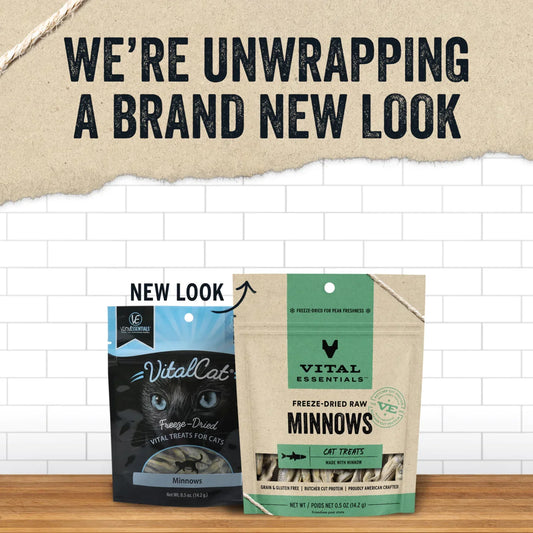 Vital Essentials Freeze-Dried Minnows - Premium Cat Treats (0.5oz)