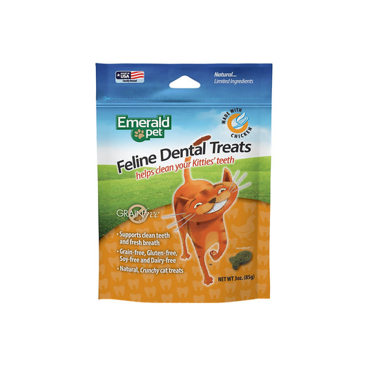 Emerald Pet Feline Dental Cat Treats Chicken 3 oz