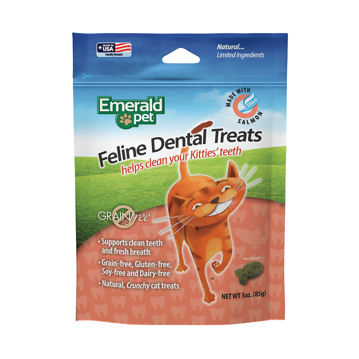 Emerald Pet Feline Dental Cat Treats Salmon 3 oz