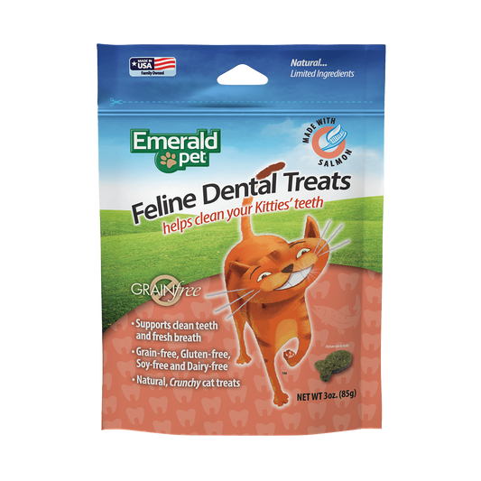 Emerald Pet Feline Dental Cat Treats Salmon 3 oz