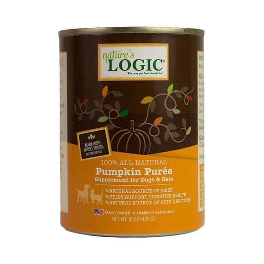 Nature's Logic Pure Pumpkin Puree for Dogs & Cats - 15 oz