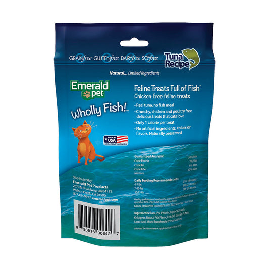 Emerald Pet Wholly Fish! Crunchy Cat Treats Tuna 3 oz