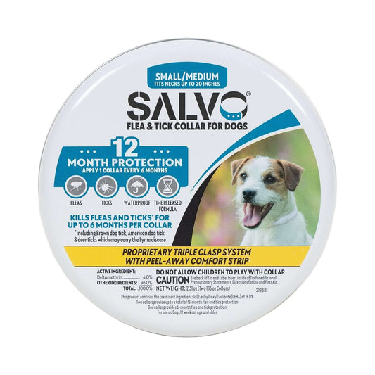 Salvo Flea And Tick Collar For Dogs Sm 2 Pk