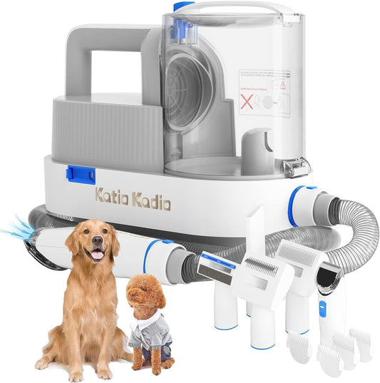5-in-1 Dog Grooming Kit with Vacuum Suction - Low Noise Pet Hair Remover