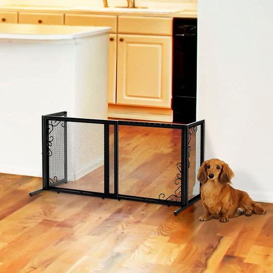 Richell SM Freestanding Metal Mesh Pet Gate - Antique Bronze